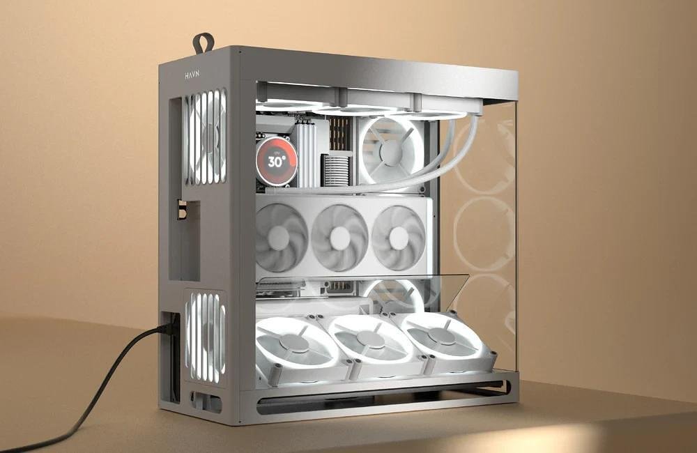 HAVN кутия Case E-ATX - HS 420 VGPU Edition Black - PCIe Gen 5 riser ...
