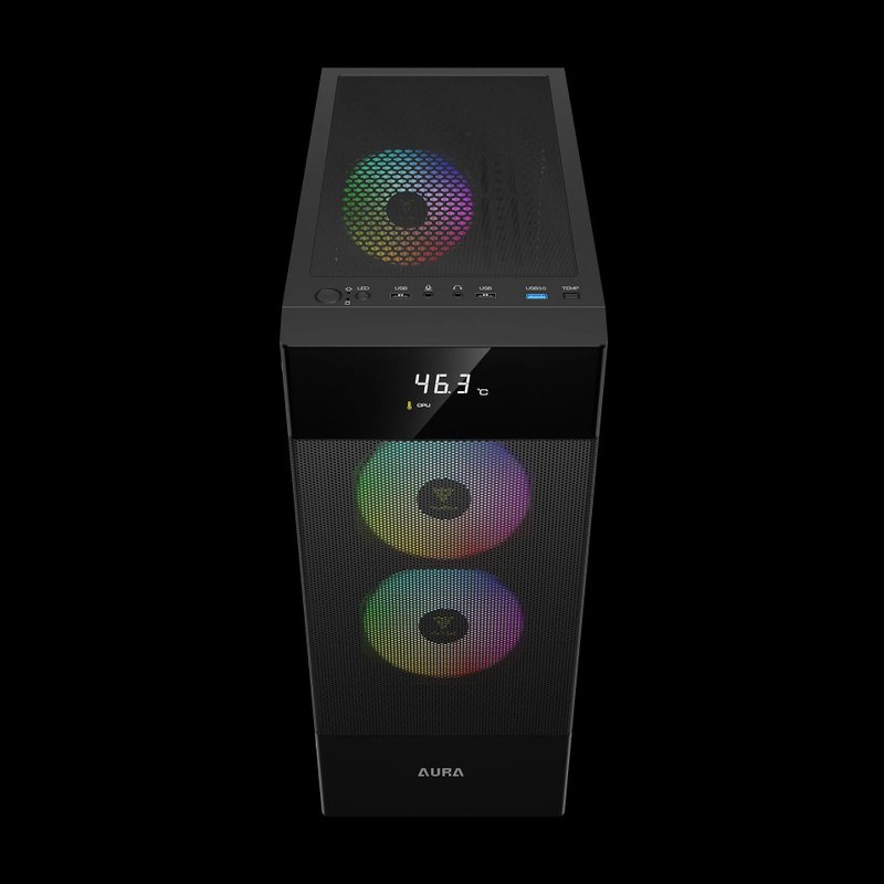 Gamdias кутия Case ATX - AURA GC5 ELITE ARGB BK - Addressable RGB, Mesh ...